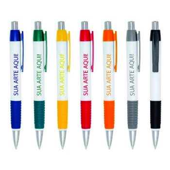 Caneta colorida de plástico personalizada