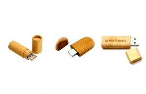 PEN DRIVE BAMBU ARREDONDADO