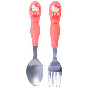 Talher-Infantil-Hello-Kitty-Garfo-e-Colher-Personalizado-De-Inox