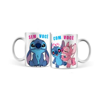 Xícara Personalizada Stitch Lilo Com Você Sem Você