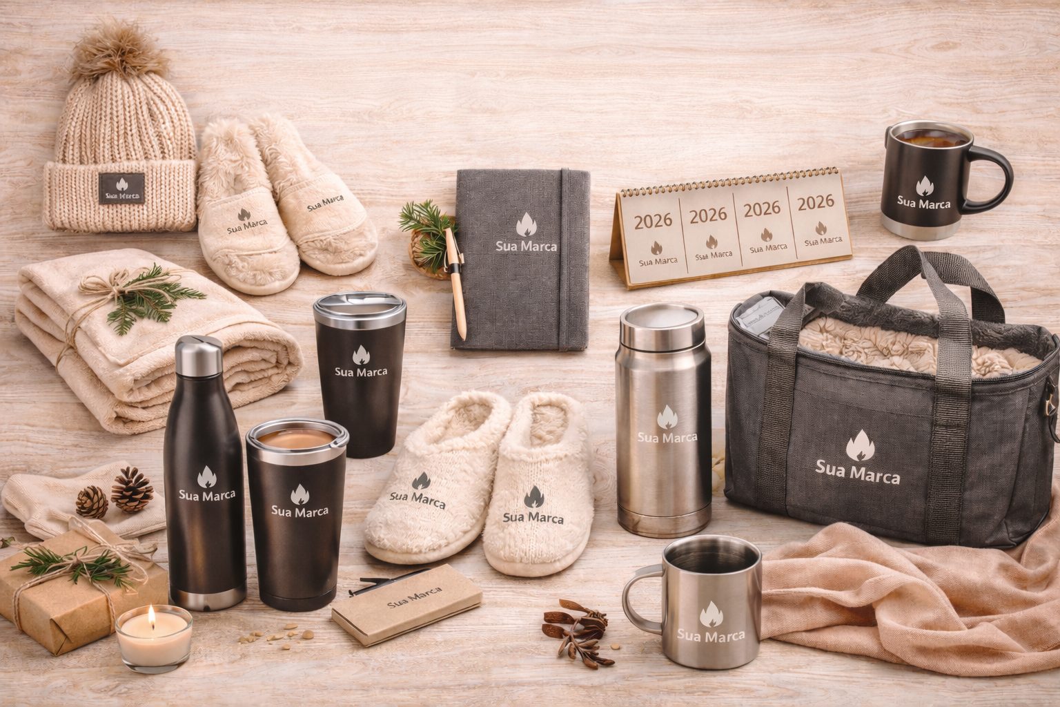 Top 10 brindes de inverno personalizados que as empresas vão usar em 2026