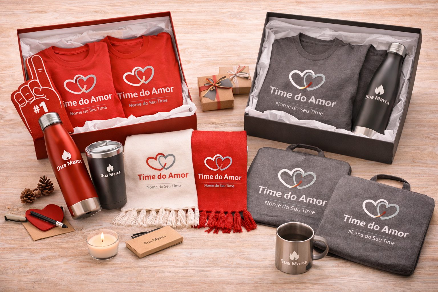 Kits personalizados para casais: amor e esporte