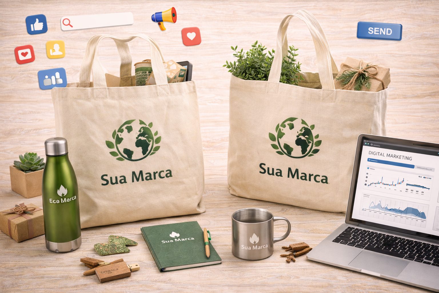 Kits com ecobags como ferramenta de marketing digital
