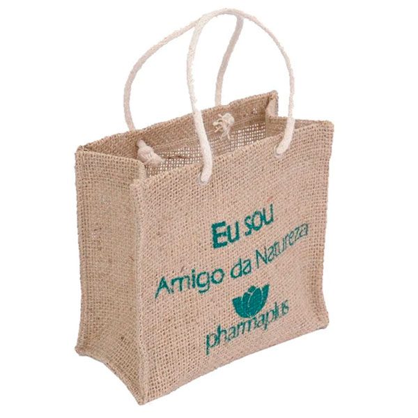 15 Ecobags em juta com alças algodão personalizada