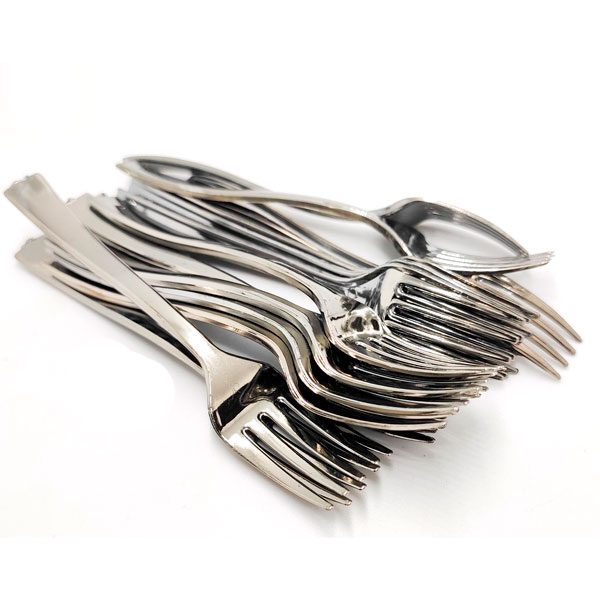 24 Mini Garfos Prateados