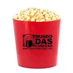 Balde de Pipoca Vermelho para Personalizar