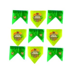 Bandeirinha Festa Junina Plástico, Verde E Amarelo 100 Mts.