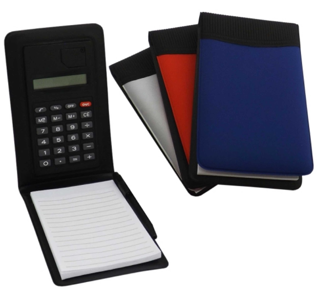 Bloco em Couro com Calculadora