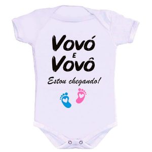 Body Baby Branco Personalizado Vovó e Vovô Estou Chegando
