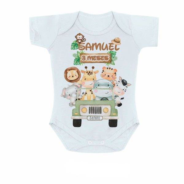 Body Bebe Personalizado Mesversario Safari