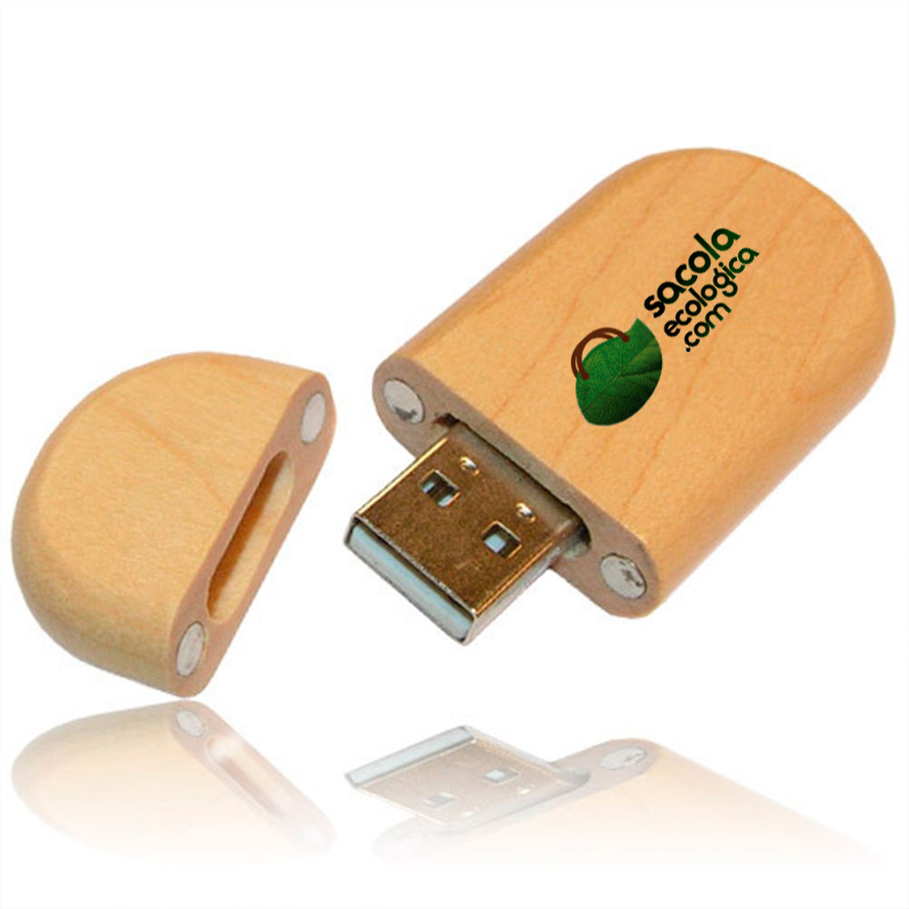 Brindes Pen Drive Ecológico de Madeira