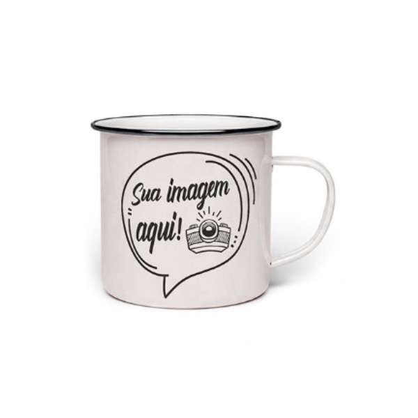 Caneca de Aluminio Branca Personalizada