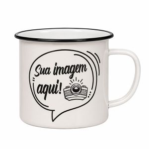 Caneca de Aluminio Branca Personalizada