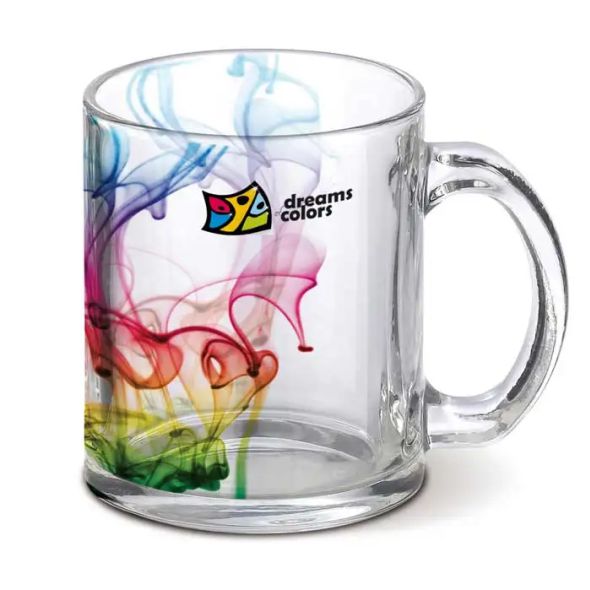 Caneca de vidro transparente