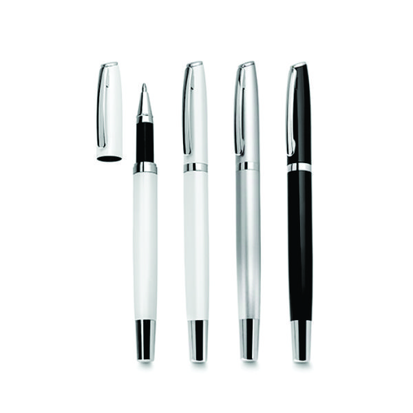 Caneta metal com Detalhes Prateado Personalizada