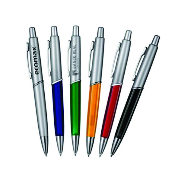 Caneta plástica translúcida