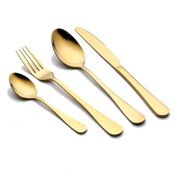 Conjunto de Talheres Dourado com Logo de Casamento