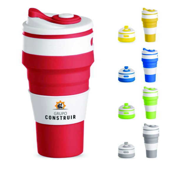 Copo dobrável de silicone