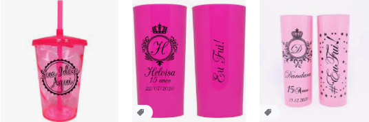 Copos rosas personalizados