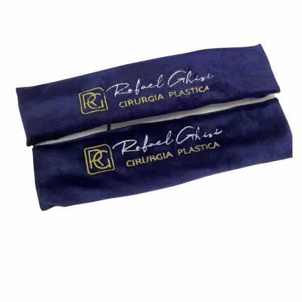 Faixa De Cabelo Personalizada Com Logomarca Bordada Azul