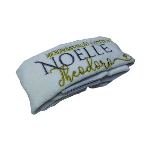 Faixa de Cabelo Aveludada Branca Personalizada com Logomarca