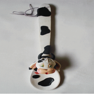 Jogo com 3 Colheres de Pau Decoradas