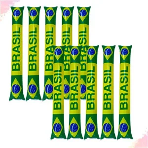 Kit 10 Bastão Plástico Inflável Brasil 7 De Setembro