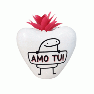 Kit 6 Mini Vaso Coração Personalizado De Cerâmica G