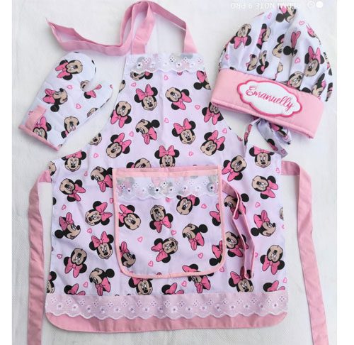 Kit Avental e Touca Infantil