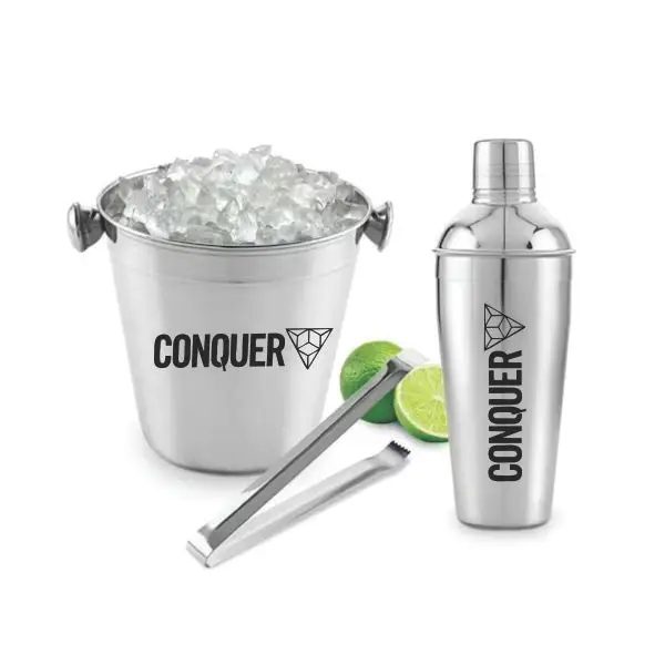 Kit Coqueteleira e Balde de Gelo Personalizado
