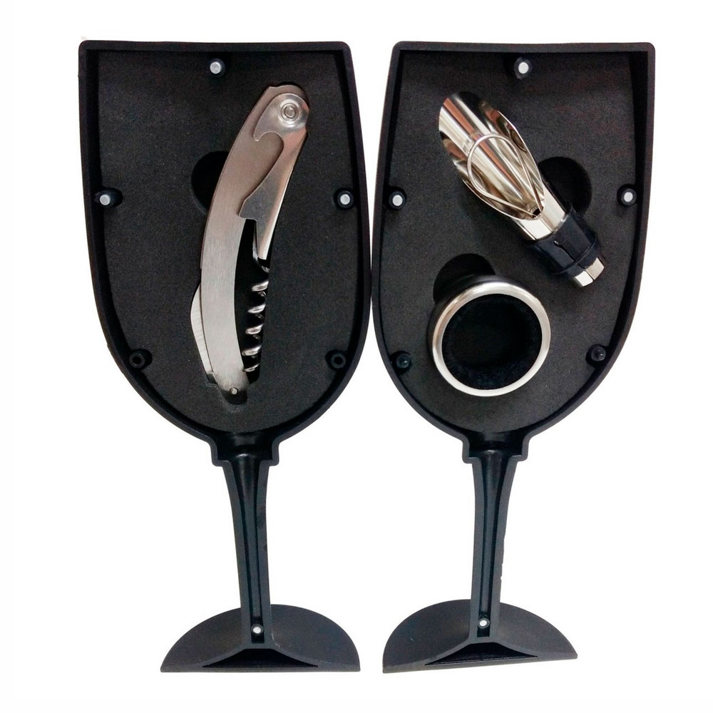 Kit vinho no formato de taça