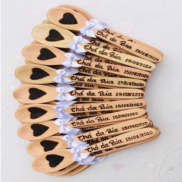 Lembrancinha Chá Rifa Colher De Pau Personalizada