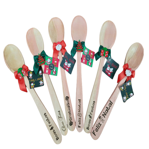 Lembrancinha Presente Natal Gravada Colher de pau