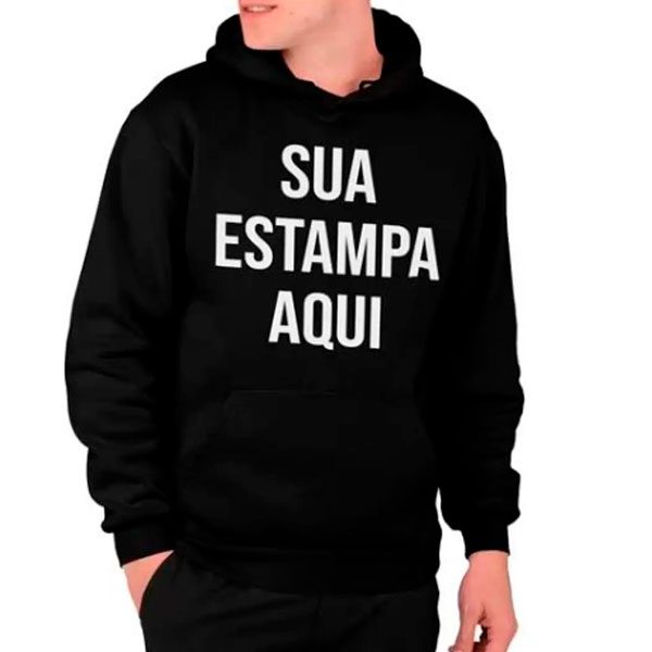 Moletom Blusa Personalizado Sua Ideia Logo Estampa Foto