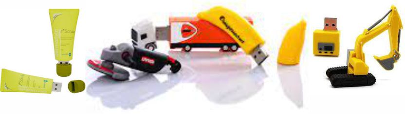 Pen drive emborrachado escavadeira 3D