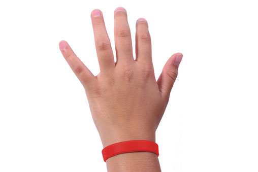 Pulseira Bate-Enrola em Vinil com Código de Barras