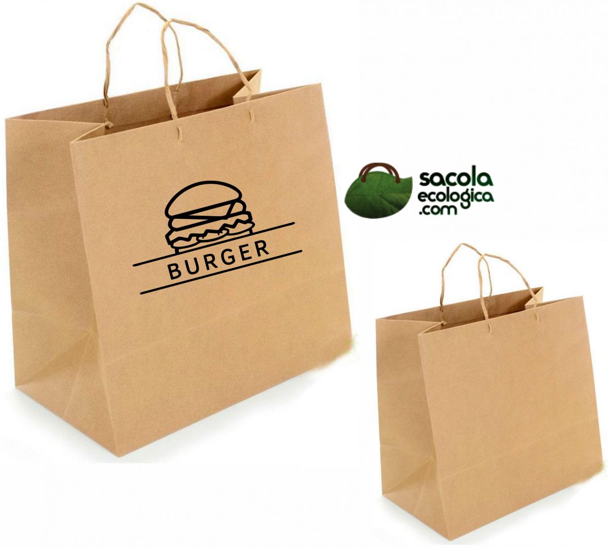 Sacolas em papel kraft 31x28x11