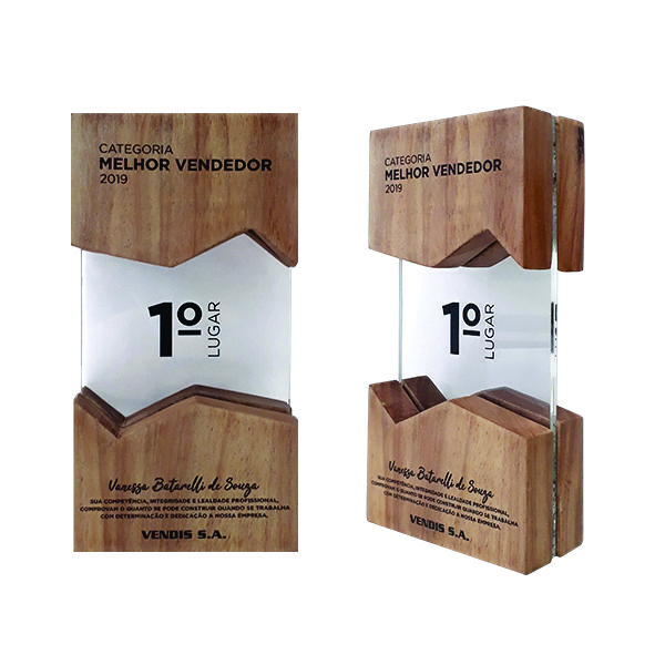 Troféu De Madeira Personalizado