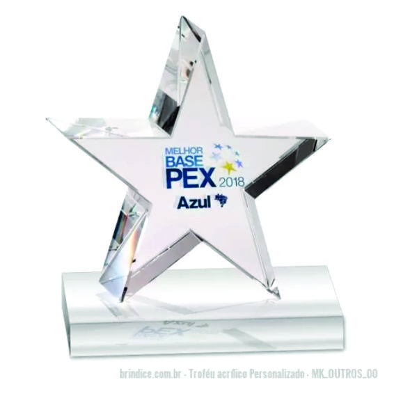 Troféu de vidro personalizado