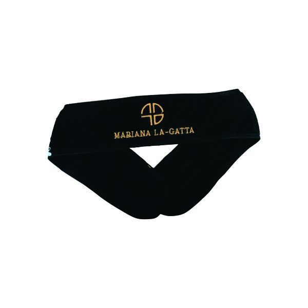 Faixa De Cabelo Personalizada Com Logomarca Bordada Preta