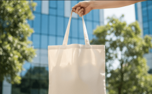 presentes do corp | Sacola Ecológica.Com Uma sacola branca ecológica mostrada com um dos brindes corporativos