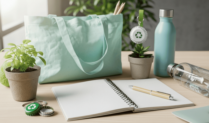 Brindes com Material Reciclado Inovação e Consciência Ambiental | Sacola Ecológica.Com Mostrando como os brindes com material reciclado inovam