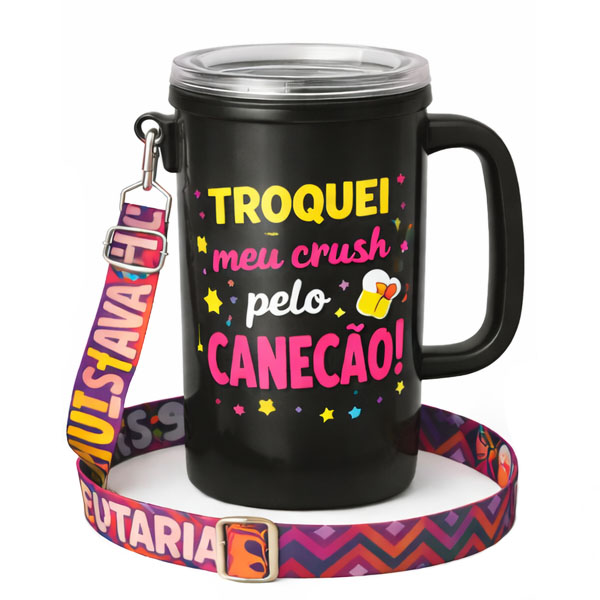 Copo Promocional com Tirante para Feiras e Ativações