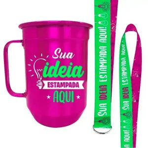 Canecas de Alumínio Personalizadas com Cordão