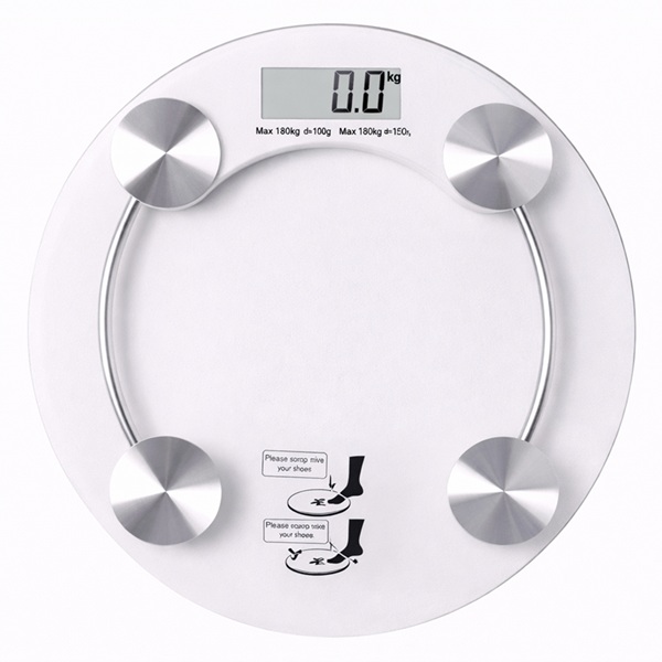 Balança Digital Redonda de Vidro Personalizada