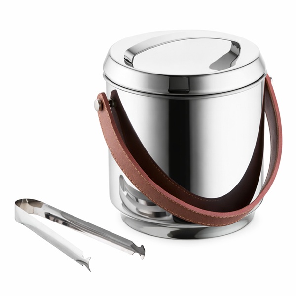 Balde Térmico em Aço Inox com Alça de Couro Personalizado