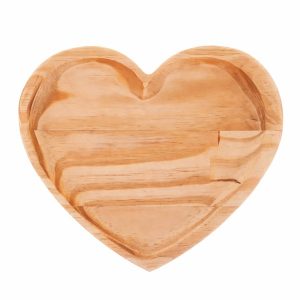 Bandeja de Madeira Pinus Coração Personalizada