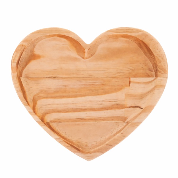 Bandeja de Madeira Pinus Coração Personalizada